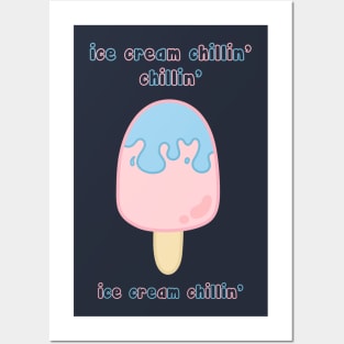 Aesthetic Freezing Ice Cream Logo Design Posters and Art